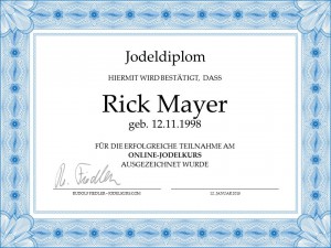 Rick Mayer Jodeldiplom